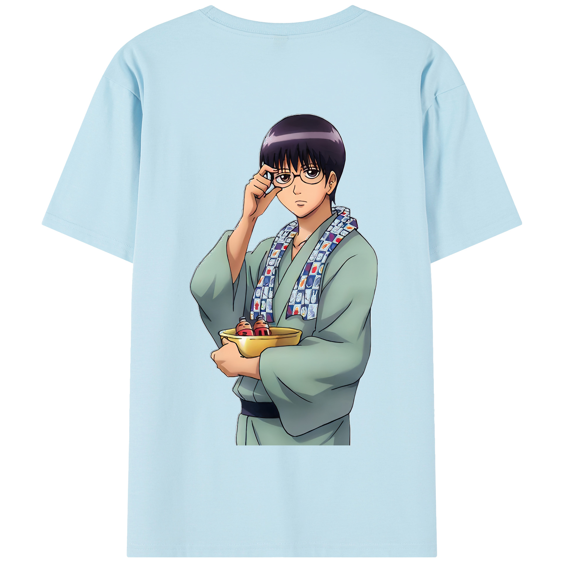 （画像用） ぎんたま 坂田銀時（さかたぎんとき） 神楽 志村新八（しむら しんぱち） GINTAMA Sakata Gintoki Kagura Shimura Shinpachi 綿100％半袖Tシャツ（背面プリント）